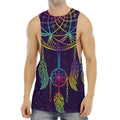 Rainbow Native Dream Catcher Print Men's Muscle Tank Top