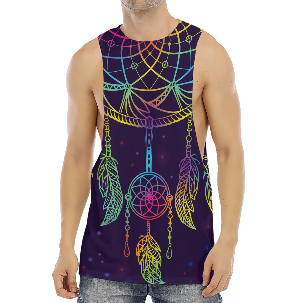 Rainbow Native Dream Catcher Print Men's Muscle Tank Top