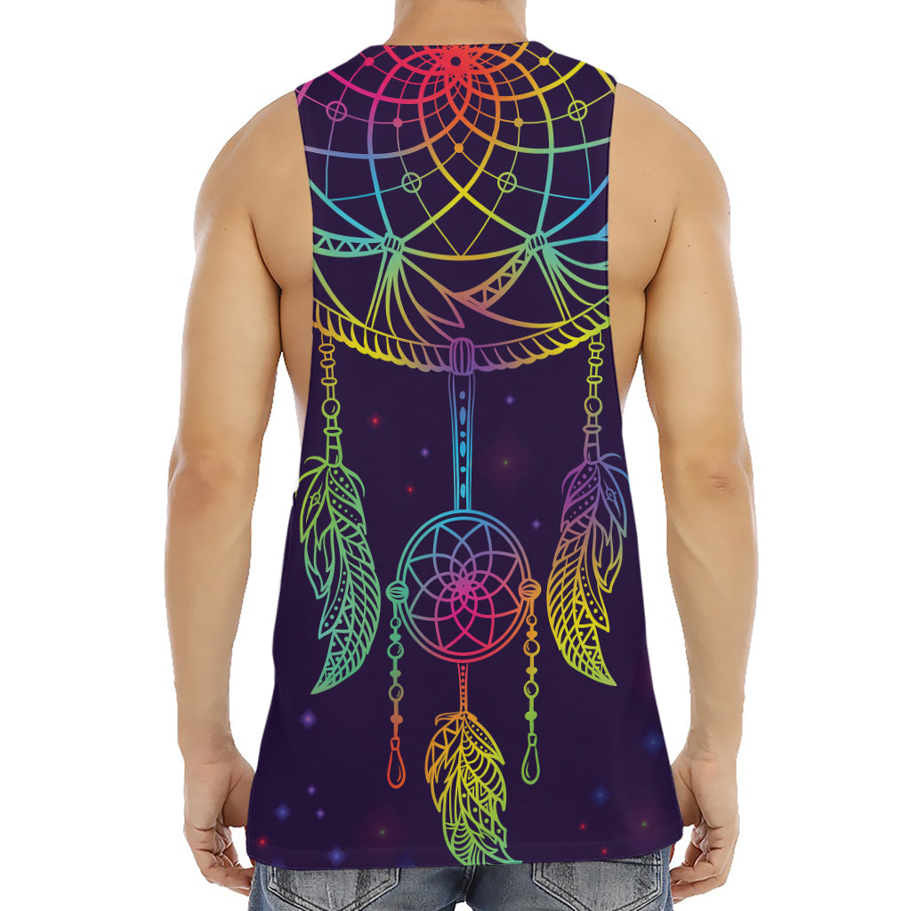 Rainbow Native Dream Catcher Print Men's Muscle Tank Top