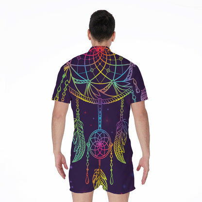 Rainbow Native Dream Catcher Print Men's Rompers