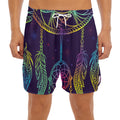 Rainbow Native Dream Catcher Print Men's Split Running Shorts