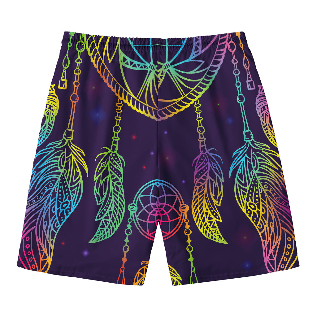 Rainbow Native Dream Catcher Print Men's Swim Trunks