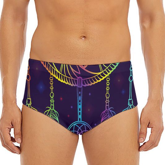 Rainbow Native Dream Catcher Print Men's Triangle Swim Briefs