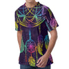 Rainbow Native Dream Catcher Print Men's Velvet T-Shirt