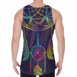 Rainbow Native Dream Catcher Print Men's Velvet Tank Top