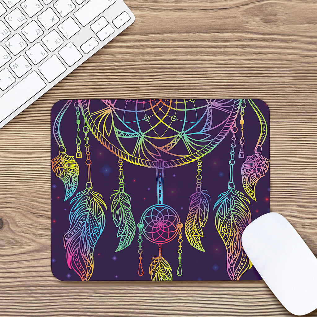 Rainbow Native Dream Catcher Print Mouse Pad