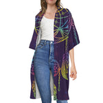 Rainbow Native Dream Catcher Print Open Front Beach Cover Up