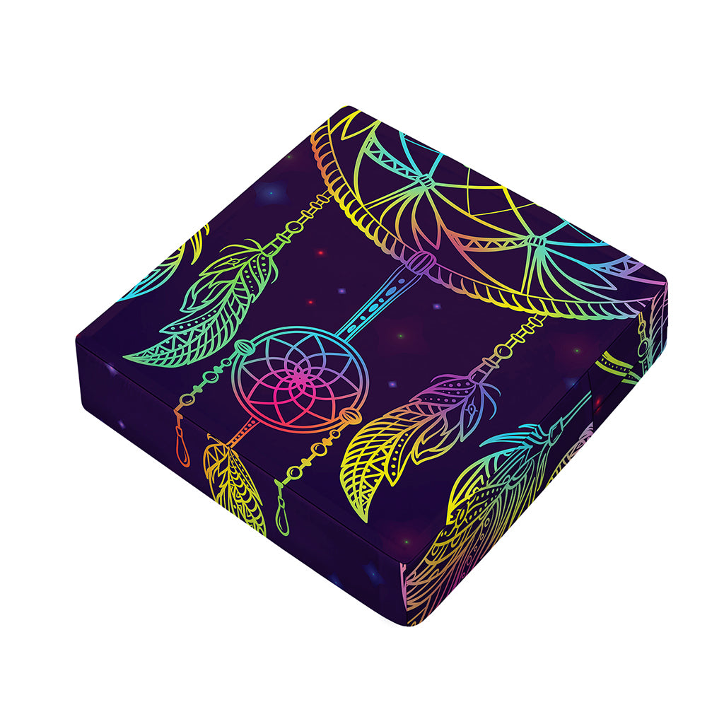 Rainbow Native Dream Catcher Print Outdoor Seat Cushion Cover