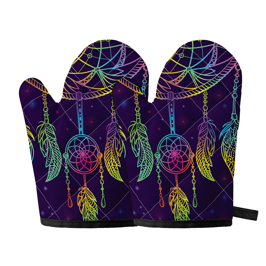 Rainbow Native Dream Catcher Print Oven Mitts