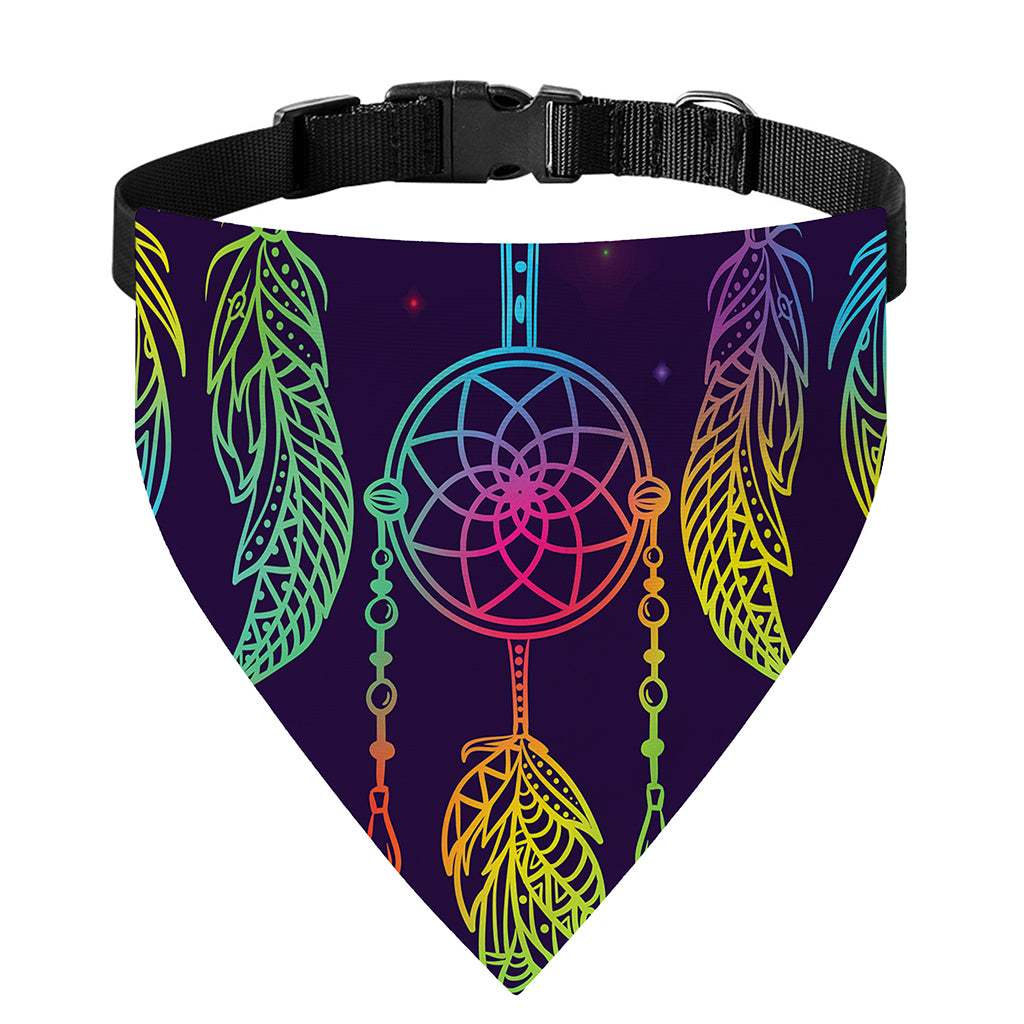 Rainbow Native Dream Catcher Print Over The Collar Dog Bandana