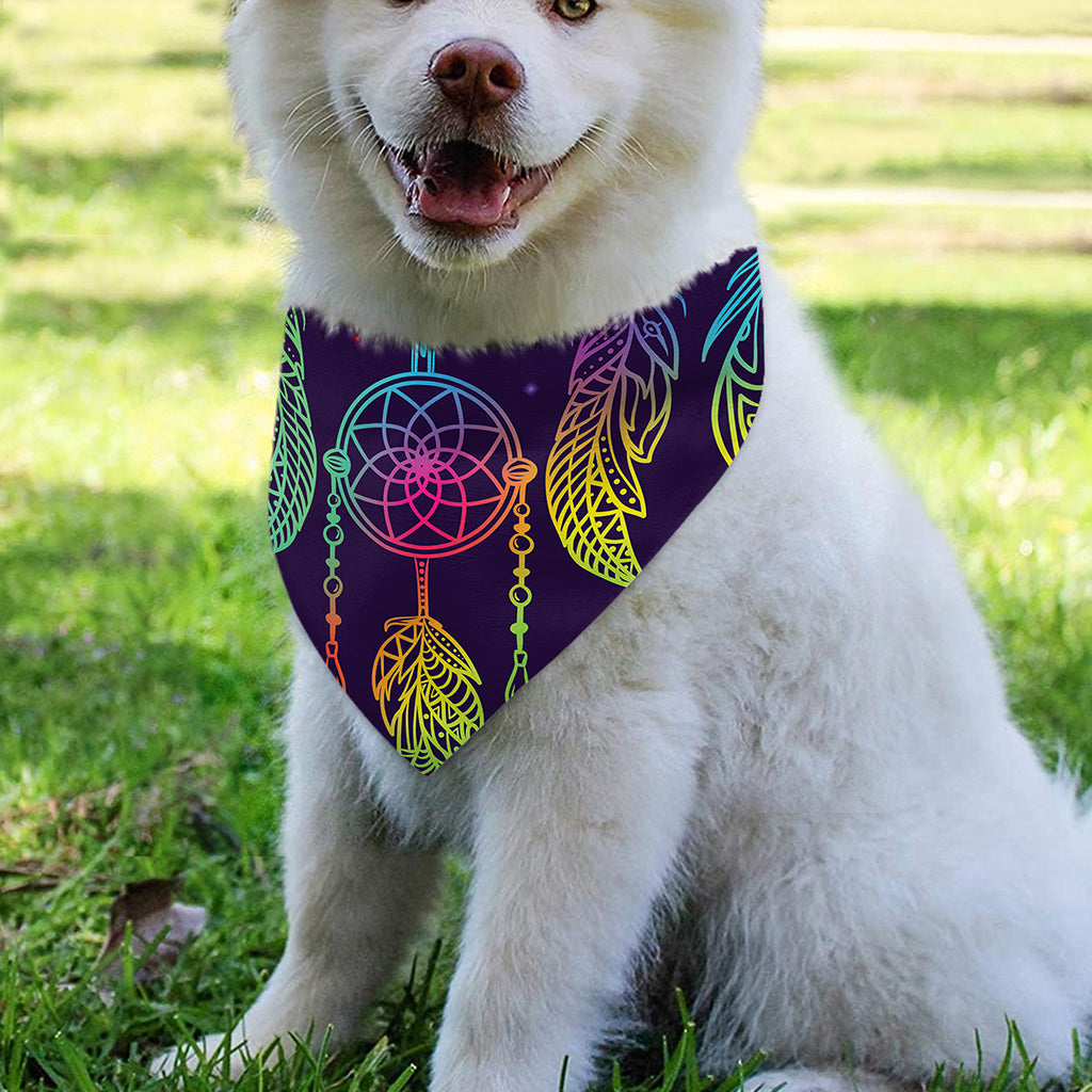 Rainbow Native Dream Catcher Print Over The Collar Dog Bandana
