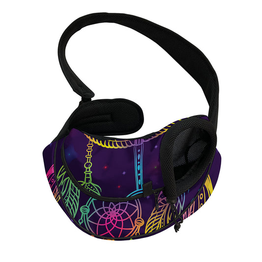 Rainbow Native Dream Catcher Print Pet Sling Carrier