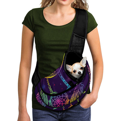 Rainbow Native Dream Catcher Print Pet Sling Carrier