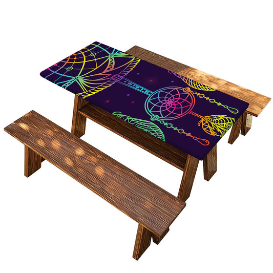 Rainbow Native Dream Catcher Print Picnic Table Cover