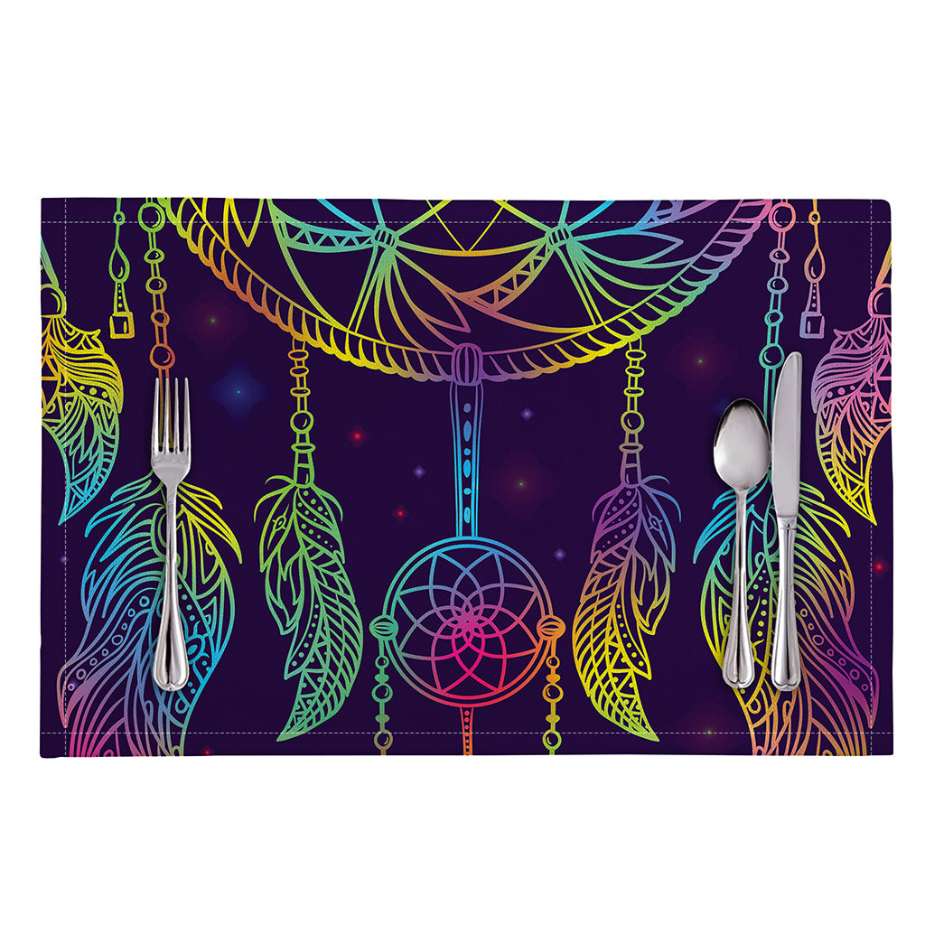 Rainbow Native Dream Catcher Print Placemat