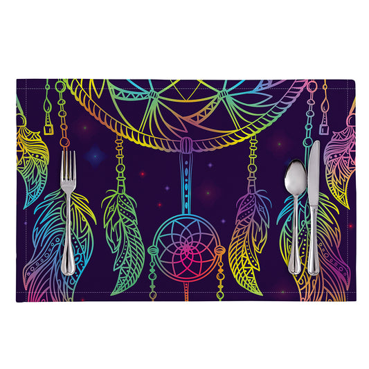 Rainbow Native Dream Catcher Print Placemat