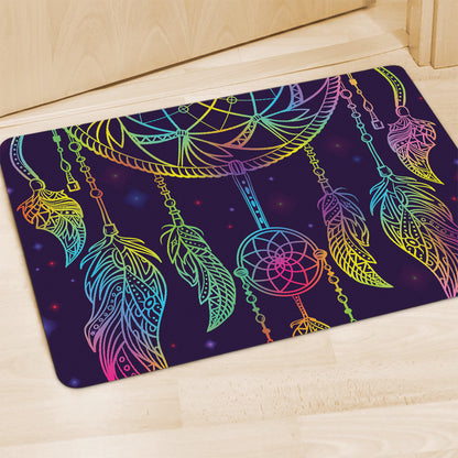 Rainbow Native Dream Catcher Print Polyester Doormat