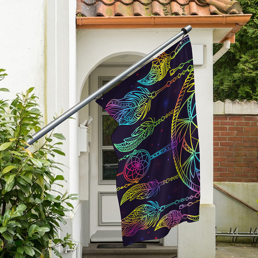 Rainbow Native Dream Catcher Print Polyester Flag