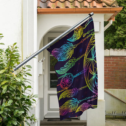 Rainbow Native Dream Catcher Print Polyester Flag