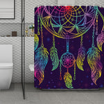 Rainbow Native Dream Catcher Print Polyester Shower Curtain