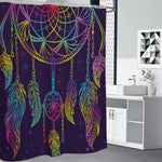 Rainbow Native Dream Catcher Print Premium Shower Curtain