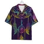 Rainbow Native Dream Catcher Print Rayon Hawaiian Shirt
