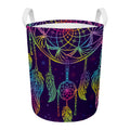 Rainbow Native Dream Catcher Print Round Laundry Basket