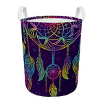 Rainbow Native Dream Catcher Print Round Laundry Basket
