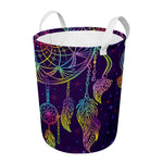 Rainbow Native Dream Catcher Print Round Laundry Basket