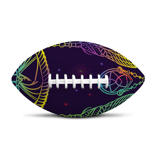 Rainbow Native Dream Catcher Print Rugby Ball