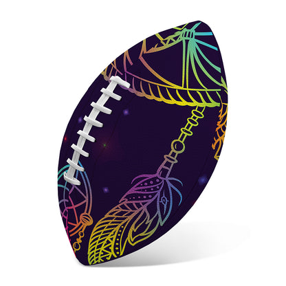 Rainbow Native Dream Catcher Print Rugby Ball