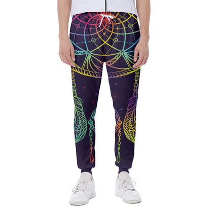 Rainbow Native Dream Catcher Print Scuba Joggers