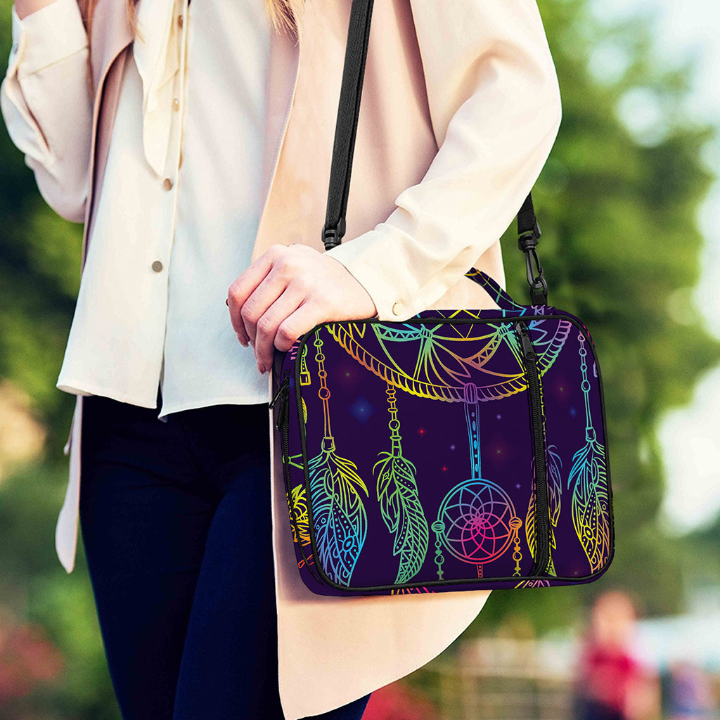 Rainbow Native Dream Catcher Print Shoulder Strap Bible Bag
