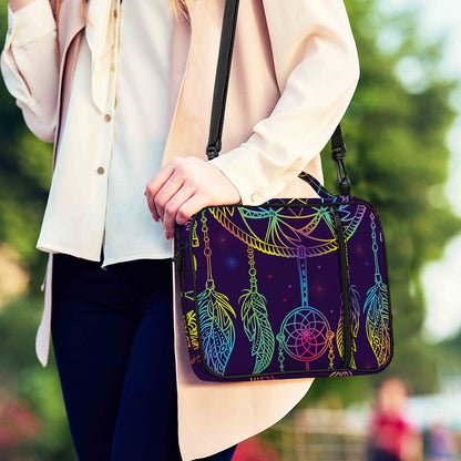 Rainbow Native Dream Catcher Print Shoulder Strap Bible Bag