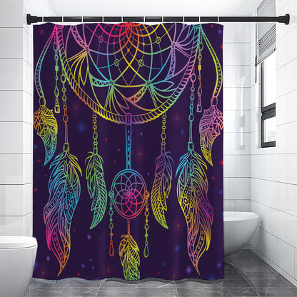 Rainbow Native Dream Catcher Print Shower Curtain
