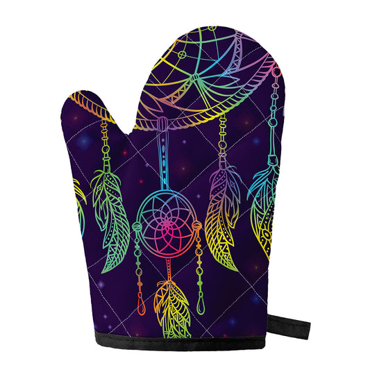 Rainbow Native Dream Catcher Print Single Oven Mitt