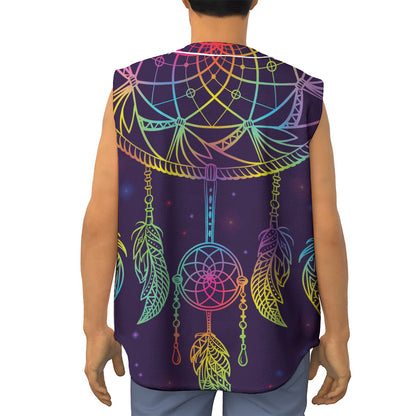 Rainbow Native Dream Catcher Print Sleeveless Baseball Jersey