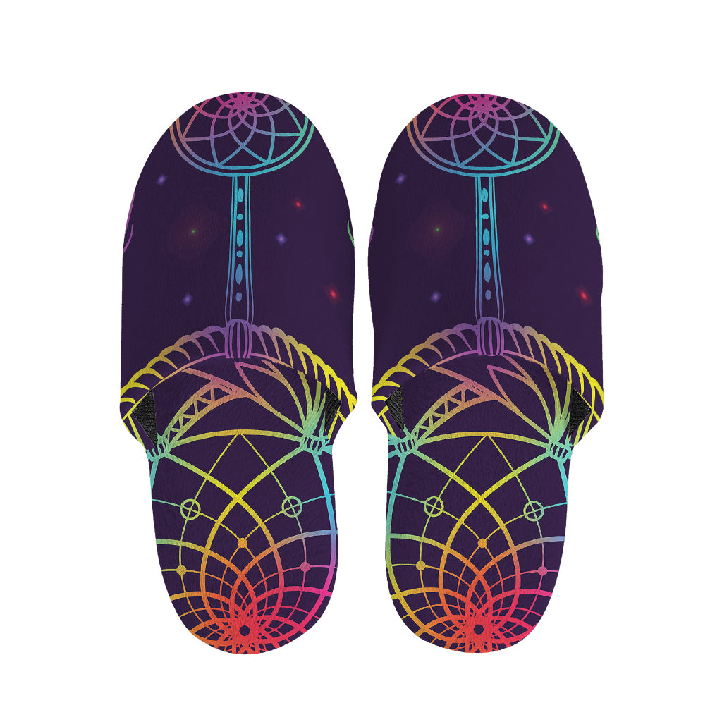 Rainbow Native Dream Catcher Print Slippers