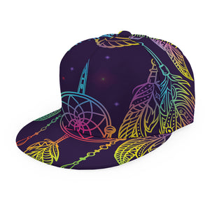 Rainbow Native Dream Catcher Print Snapback Cap