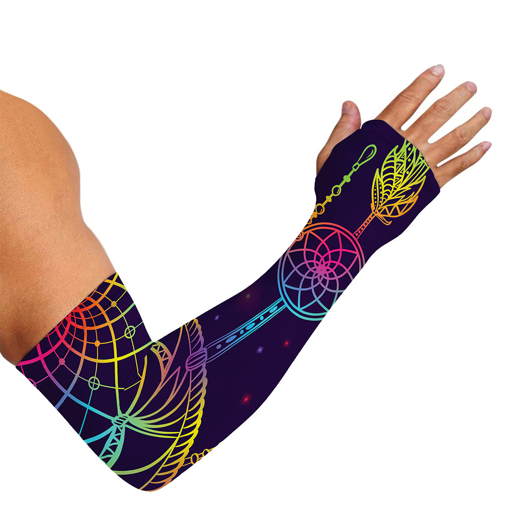 Rainbow Native Dream Catcher Print Sun Protection Arm Sleeves