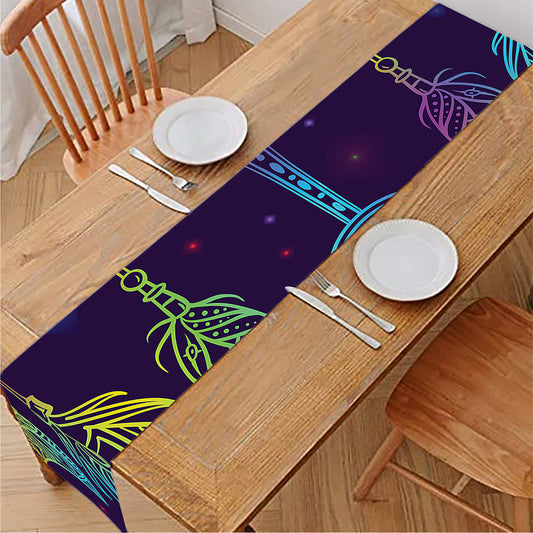 Rainbow Native Dream Catcher Print Table Runner
