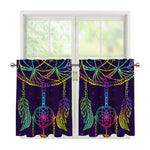 Rainbow Native Dream Catcher Print Tier Curtains