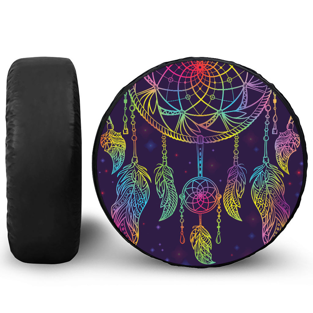 Rainbow Native Dream Catcher Print Tire Cover