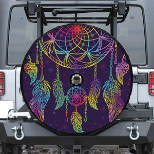 Rainbow Native Dream Catcher Print Tire Cover With Camera Hole