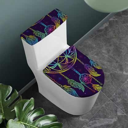Rainbow Native Dream Catcher Print Toilet Lid And Tank Cover Set
