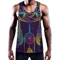 Rainbow Native Dream Catcher Print Men's Workout Tank Top