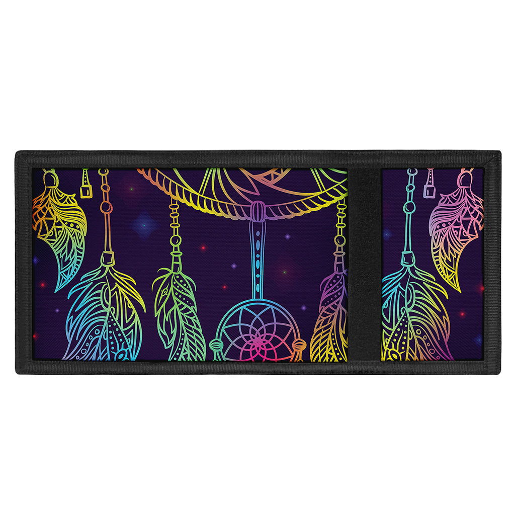 Rainbow Native Dream Catcher Print Trifold Wallet