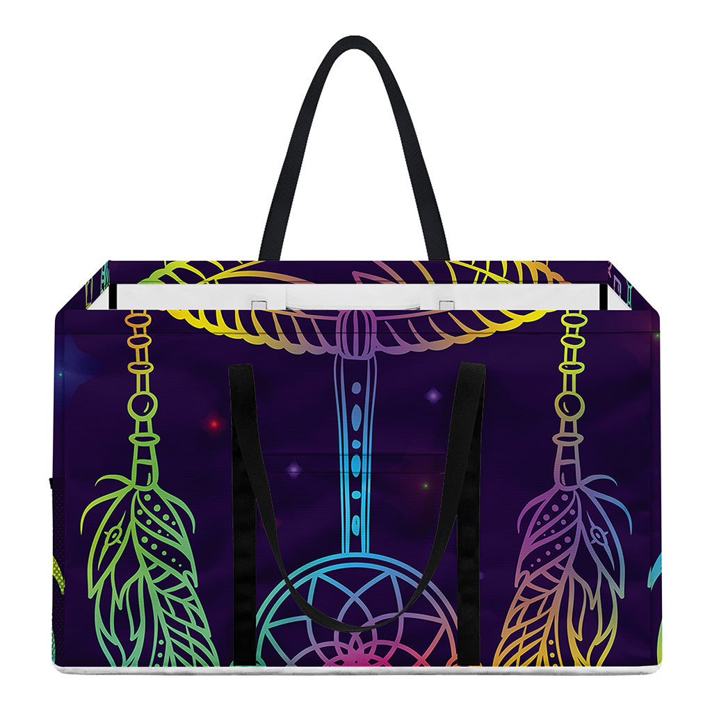 Rainbow Native Dream Catcher Print Utility Tote Bag