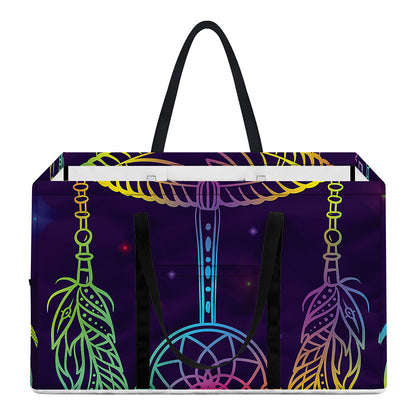 Rainbow Native Dream Catcher Print Utility Tote Bag