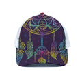 Rainbow Native Dream Catcher Print White Mesh Trucker Hat